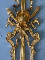 Monumentāla Bronzas Bra sienas lampa ar maskaronu — Luija XVI stils, Francija, circa 1770–1790 (4969) - Image 10
