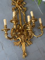 Monumentāla Bronzas Bra sienas lampa ar maskaronu — Luija XVI stils, Francija, circa 1770–1790 (4969) - Image 5