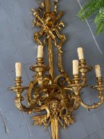Monumentāla Bronzas Bra sienas lampa ar maskaronu — Luija XVI stils, Francija, circa 1770–1790 (4969) - Image 8