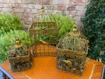 Decorative Metal Bird Cage, Gold Colour (2809) - Image 3