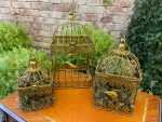 Decorative Metal Bird Cage, Gold Colour (2809) - Image 2