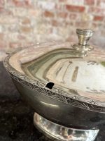 2gab art deco stila metāla terīnes sudraba krāsā, vidēji liela izmēra (7222) - Image 20