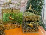 Decorative Metal Bird Cage, Gold Colour (2809) - Image 4