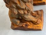 Čuguna Lauvu Pāris ar Norūsinātu Efektu, Sēdošo lauvu pāris — čuguns, Eiropas lietuves tradīcija, 19. gs. beigas (4878) - Image 15