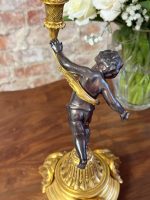 Bronzas Svečturis ar (Enģeļa) Putto Figūru, 4 Sveces — Napoleon III stils, Francija, 19.gs. (6268) - Image 15