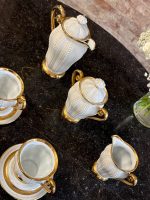 Zeltīta porcelāna kafijas servīze divām personām, "Les Perles" — Luija XV stilā (Gilt Porcelain Coffee Service for Two, "Les Perles" — Louis XV Style) (6897) - Image 2
