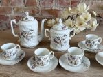 Antīka porcelāna tējas un kafijas servīze 5 personām ar pļavas ziedu dekoru (Antiquarian Porcelain Tea & Coffee Service for 5 Persons) (5605) - Image 2