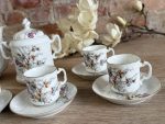 Antīka porcelāna tējas un kafijas servīze 5 personām ar pļavas ziedu dekoru (Antiquarian Porcelain Tea & Coffee Service for 5 Persons) (5605) - Image 7
