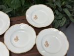Porcelāna Zupas Šķīvji ar Zelta Krāsas Iniciāļiem un Maliņu (4221) - Image 10