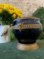 Kobaltzils Porcelāna Kašpo ar Bronzas Ormolu un Āža Galvām — Second Empire, Francija, 19.gs. (2758) - Image 3