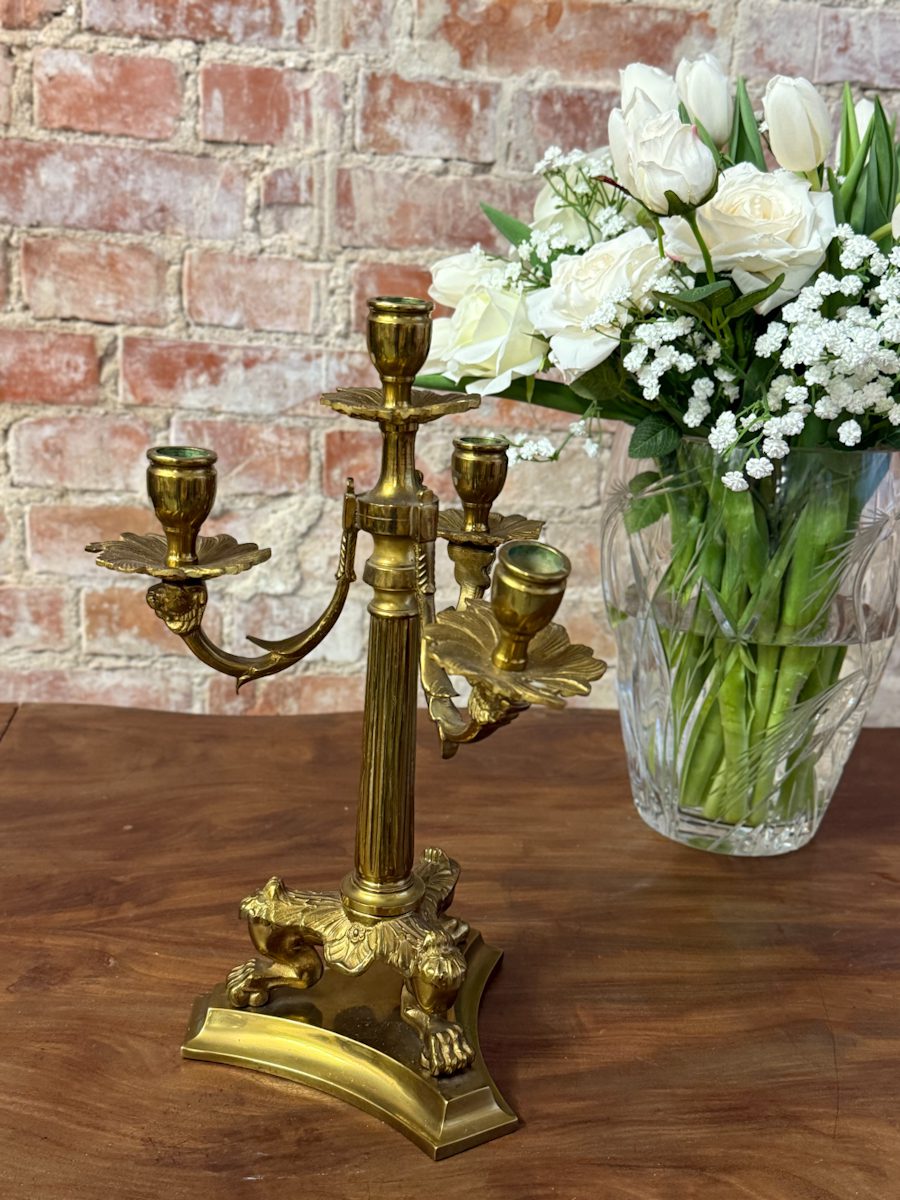 svečturis 4 svecēm,a čipendeila stila ar lavas ķepām, vidēji maza izmēra (6273) - Image 1