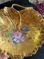 "Limoge" porcelāna trauciņš, izliekta bļodiņa zelta krāsā ar ziedu motīvu (7186) - Image 5