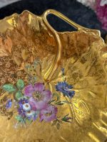 "Limoge" porcelāna trauciņš, izliekta bļodiņa zelta krāsā ar ziedu motīvu (7186) - Image 7