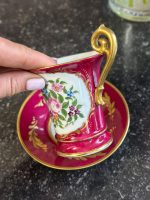 izsmalcināta porcelāna krūzīte un apakštasīte (6884) - Image 4