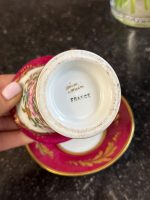 izsmalcināta porcelāna krūzīte un apakštasīte (6884) - Image 8