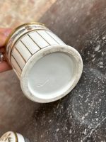 maza izmēra porcelāna trauks ar vāku, balts ar zelta krāsas akcentiem (7241) - Image 11