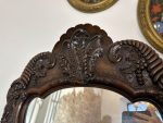 Carved Oak Wall Mirror – Baroque Style (Large Antique Carved Oak Wall Mirror in Baroque Style) (4597) - Image 6