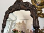 Carved Oak Wall Mirror – Baroque Style (Large Antique Carved Oak Wall Mirror in Baroque Style) (4597) - Image 9