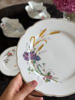 5 priekšmetu fajansa komplekts - 2 kūku šķīvji, 2 mērces Trauku, 1 terīnes trauks ar vāku (7234) - Image 7