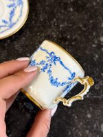 Antīka franču porcelāna tasīte ar apakštasīti — Luija XVI stilā (Antique French Porcelain Cup and Saucer in Louis XVI Style) (6889) - Image 6