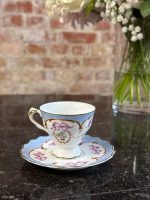 izsmalcināta porcelāna krūzīte un apakštasīte (6890) - Image 2