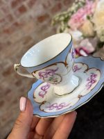 izsmalcināta porcelāna krūzīte un apakštasīte (6890) - Image 5