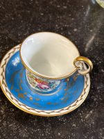 Antīka porcelāna krūzīte ar apakštasīti — Sevras stilā (Antique Blue Porcelain Cup and Saucer in Sèvres Style) (6883) - Image 5