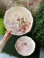 Skaisti, lieli Porcelāna "Limoge" šķīvji ar putnu gleznojumu (2643)