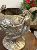 Antīks Jūgendstila šampanieša trauks ar sieviešu figūrām un nimfām (antique art nouveau pewter champagne cooler vase) (5288) - Image 9