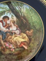 porcelāna šķīvis tumši zilā krāsā, vidēji liela izmēra (6614) - Image 3