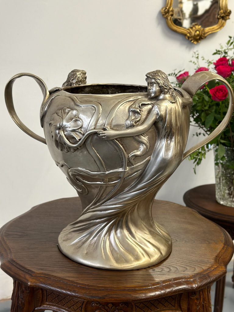 IMG_6583 antique art nouveau pewter champagne cooler vase