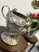 Antīks Jūgendstila šampanieša trauks ar sieviešu figūrām un nimfām (antique art nouveau pewter champagne cooler vase) (5288) - Image 5