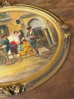 Ovāla glezna zelta krāsas rāmī, vidēji maza izmēra (6287) - Image 3
