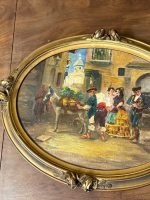 Ovāla glezna zelta krāsas rāmī, vidēji maza izmēra (6287) - Image 8