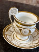 Antīka porcelāna krūzīte ar apakštasīti — Vieux Paris (Antique Porcelain Cup and Saucer) (6894) - Image 6