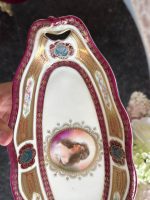 garens porcelāna šķīvis ar zelta krāsas setalizāciju un sievietes portretu (7137) - Image 3