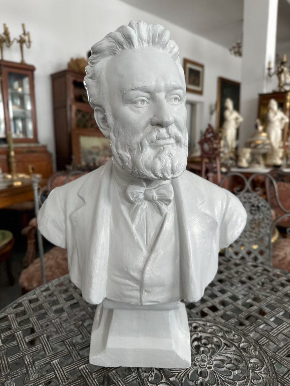 Maza-Vidēja Izmēra Žila Verna biste — ģipsis, Francija, 19. gs. beigas (4860) - Image 1