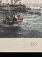 Liela Izmēra Grafīra ar Liverpooles Ostu un Kuģiem, Skaistā Rāmī (4876) - Image 9