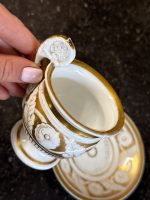 Antīka porcelāna krūzīte ar apakštasīti — Vieux Paris (Antique Porcelain Cup and Saucer) (6894) - Image 7