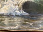 Dinamiska un Monumentāla 1923. Gada Jūras Ainavas Glezna Zelta Rāmī (antique framed maritime sea waves oil painting) — Marīnas un reālisma žanrā, (4881) - Image 8