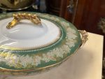 Small Tureen with Lid, Green, Gold, White Color (4390) - Image 3