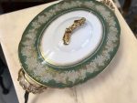 Small Tureen with Lid, Green, Gold, White Color (4390) - Image 4