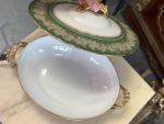 Small Tureen with Lid, Green, Gold, White Color (4390) - Image 5