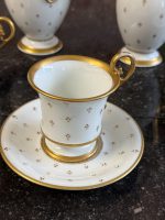 Antīka porcelāna servīze 5 personām, baltā krāsā ar zelta krāsas detalizāciju — Vieux Paris (Antique vieux paris porcelain service in Empire style) (6911) - Image 6
