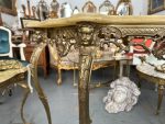 Antīka bronzas konsole ar oniksa virsmu — Luija XV rokoko stilā (Antique Bronze Console Table in Louis XV Rococo Style) (4857) - Image 3