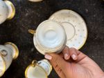 Antīka porcelāna servīze 5 personām, baltā krāsā ar zelta krāsas detalizāciju — Vieux Paris (Antique vieux paris porcelain service in Empire style) (6911) - Image 18