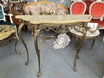 Antique bronze console table Louis XV Rococo style with onyx top