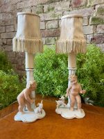 Porcelen bordlampe med figurer, engel og lam, Bavaria (2797) - Bilde 3