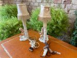 Porcelen bordlampe med figurer, engel og lam, Bavaria (2797) - Bilde 13