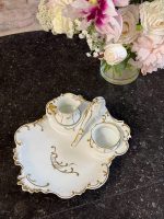 trīsdaļīgs porcelāna trauks ar zelta krāsas detalizāciju (6901) - Image 2